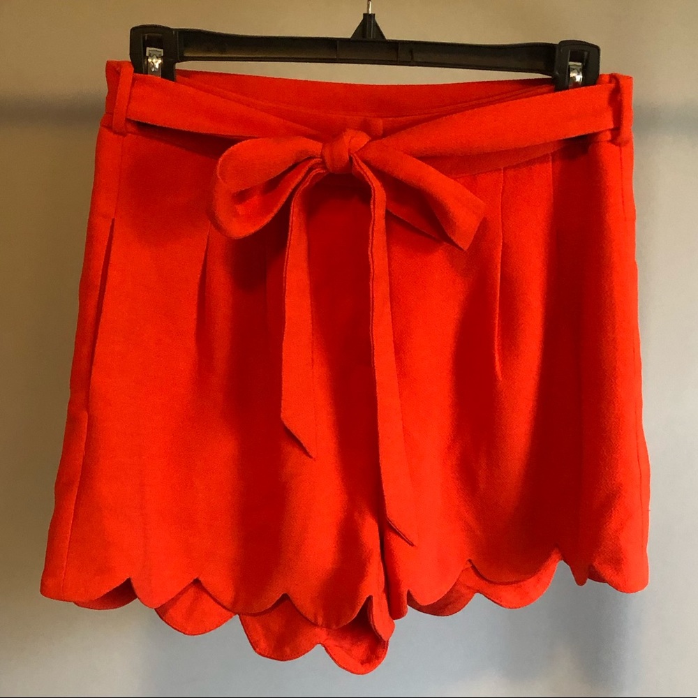 Red/Orange Scallop Shorts
